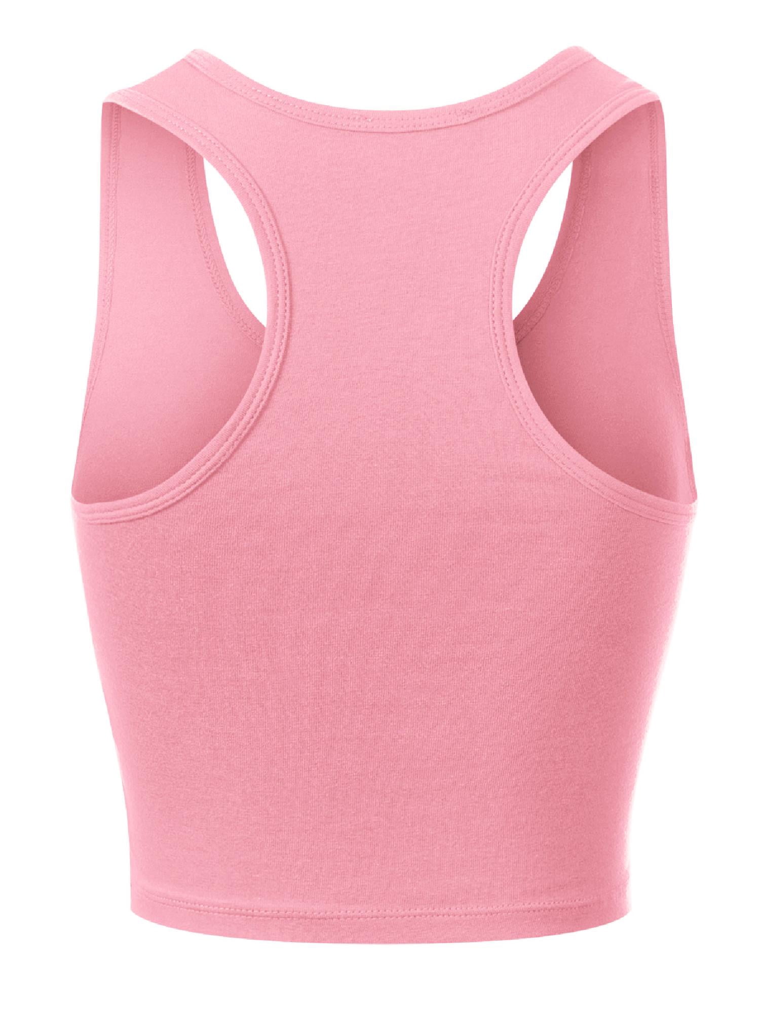 Formeet17 Women's 4-Pack Basic Crop Tank Tops - Scoop Neck Racerback For Sports & Casual Wear