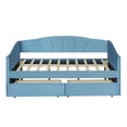 thumbnail image 4 of Triple Tree Daybed Frame Wooden Living Room Bedroom Bed with Slats Support, Blue, 4 of 7