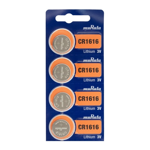 4 Murata CR1616 -  Battery, 3 V, CR1616, Lithium Manganese Dioxide, 60 mAh