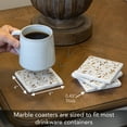 thumbnail image 4 of CounterArt Gilded Vine 4 Pack Natural Marble Cork Backed Coasters, 4 of 7