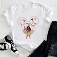 thumbnail image 3 of Camisetas informales de algodón con dibujos animados de Disney para niñas, princesas y sirenas, de Mickey Mouse, para niños, ropa de moda para niños de Disneyland, camisetas para bebés, 3 of 5
