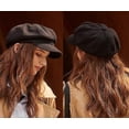 thumbnail image 3 of Gorro de mujer, boina francesa, gorro de lana cálido, gorro de vendedor de periódicos, gorro plano, gorro de invierno, gorro de mujer, gorro octogonal., 3 of 3