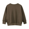 thumbnail image 5 of Ecqkame Girls Casual Crewneck Sweatshirts Kids Long Sleeve Oversized Fashion Pullover Tops Loose Drop Shoulder Sleeves Sweatshirt 2-14 Years Coffee 10 Year, 5 of 6