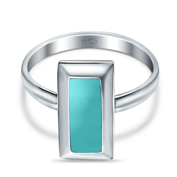 Radiant Cut Solitaire Thumb Ring 925 Sterling Silver Turquoise Size 4