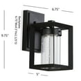 thumbnail image 3 of JONATHAN Y Nate 6.75" Outdoor Modern Cube Seeded Glass/Metal Integrated LED Wall Sconce, Black, 3 of 6