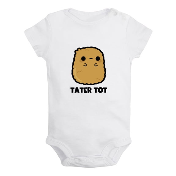 iDzn Tater Tot Funny Rompers For Babies, Newborn Baby Unisex Bodysuits, Infant Jumpsuits, Toddler 0-24 Months Kids One-Piece Oufits