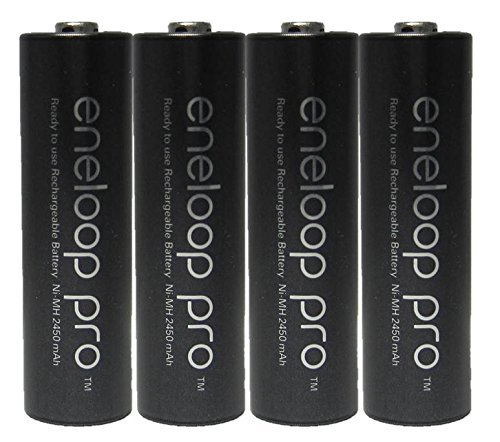 4 Pack Panasonic eneloop pro AA High Capacity Ni-MH Pre-Charged Rechargeable Batteries + Free Battery Holder