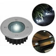 thumbnail image 2 of Conjunto De 6 Focos Led Solares Empotrables En El Suelo - Redondos - Diámetro: 85 Mm - Exterior Resistente A La Base - Frontal De Acero Inoxidable - 6 Lámparas Solares - Ip44, Hanbing, 2 of 5