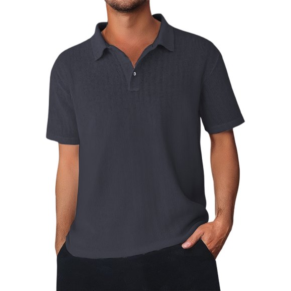 Camisa texturizada de verano para hombre - Versátil para llevar al aire libre o en casa - Lavable a máquina