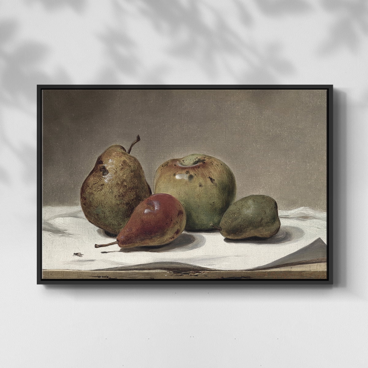 Vintage Botanical Print-VII By Wexford Home Framed in Black Wood Gallery Wrapped Canvas 27 in. x 41 in.