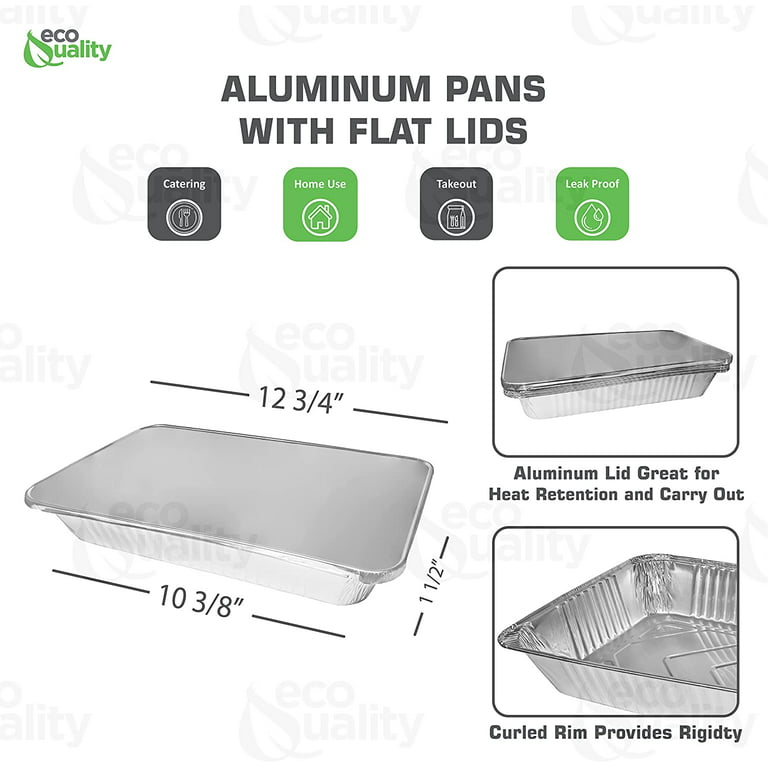 Stack Man 9x13 Disposable Aluminum Foil Pans 30 Pack Large Baking Pan Trays - Heavy Duty Tin Tray Half Size Chafing Dishes. Food Containers for