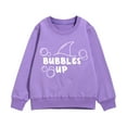 thumbnail image 4 of Byoo Letter Graphic Sweatshirt for Toddler Girls Crew Neck Long Sleeve Daily Casual Sweatshirt,Purple, 4 of 4