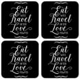 thumbnail image 1 of Vinyl Drink Coasters - Set of 4 - Eat Travel Love, 1 of 3