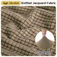 thumbnail image 4 of Funda de otomana cuadrada, funda de otomana de jacquard con fondo elástico para sala de estar (Café claro, tamaño grande), 4 of 7