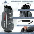 thumbnail image 5 of Demifill 9.5 Inch Lightweight Golf Cart Bag with 15 Way Top Dividers, Lightweight Golf Clubs Bag with 7 Zippered Pockets, Portable Golf Carry Bag for Outdoor, Red, 5 of 8