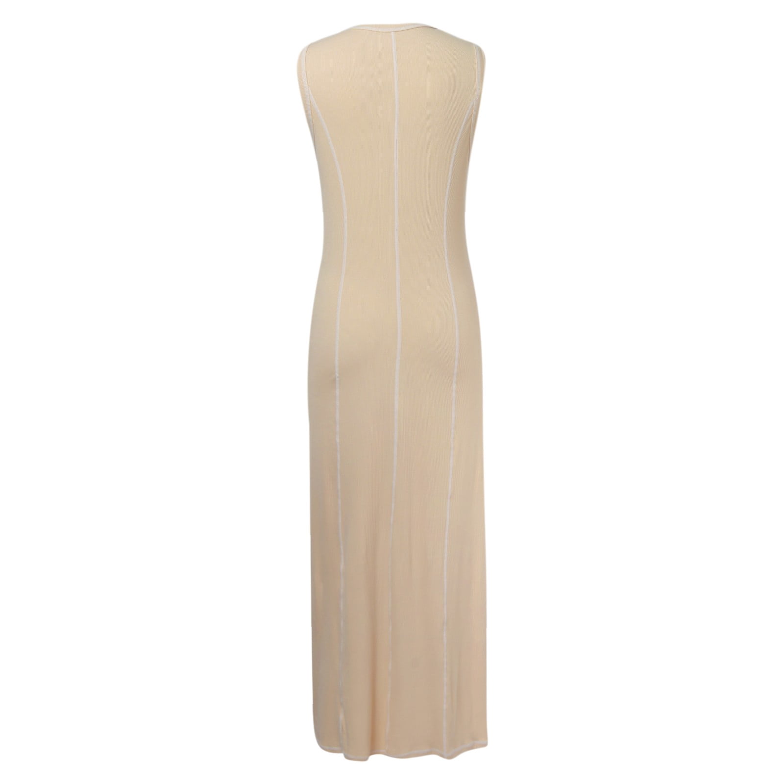 Womens Sleeveless T Shirt Dress Summer Contrast Ribbed Knit Tank Maxi  Dresses - Walmart.com