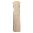 thumbnail image 6 of Riforla Womens Sleeveless T Shirt Dress Summer Contrast Ribbed Knit Tank Maxi Dresses Fit An Flare Dress Beige M, 6 of 6