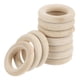 thumbnail image 1 of Aros de madera sin terminar Uxcell, madera natural suave, aros de macramé para manualidades de bricolaje, decoración de tejido 1.4" 100 piezas, 1 of 6