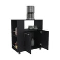 thumbnail image 5 of Cterwk 2 Doors Kitchen Cart with Microwave Shelf and 4 Wheels, Dark Brown, 5 of 8