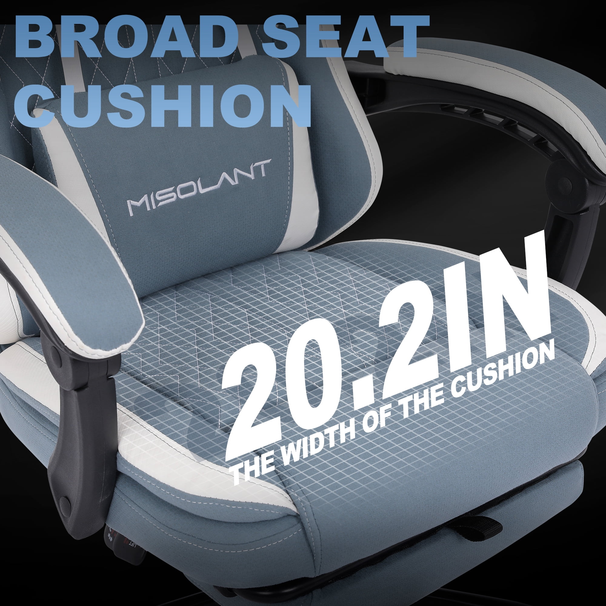 Misolant Gaming Chair with Footrest, Ergonomic Gamer Gear Gaming Chair for Adult with Lumbar Massage