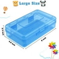 thumbnail image 2 of Plastic Pencil Box, Clear Pencil Box, Large Plastic Pencil Case Crayon Box, Colored Hard Pencil Case Organizer, Maker Organizer with Lid, Small Art Craft Storage Containers Pen Box, Blue, 2 of 7