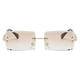 thumbnail image 4 of de sol Retr mujer y hombre, cuadradas pequeñas o montura sin montura lentes teñidas protección marrón Soledad gafas de sol cuadradas sin montura, 4 of 10