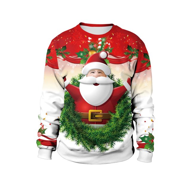 Sudaderas con capucha de cuello redondo para hombres, sudaderas con estampado 3D, ropa de otoño, chándal de Navidad para parejas, cálido, invierno