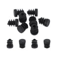 thumbnail image 1 of Tapas de extremo de plástico Uxcell de 1/2" 10Pcs tapón de agujero redondo insertado negro, 1 of 7