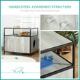 thumbnail image 5 of PawHut Cat Litter Box Enclosure Double-door Nightstand with Storage Shelf Grey, 5 of 9