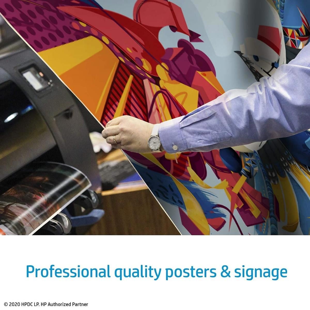 HP DesignJet T830 24" Wireless Large Format Multifunction Color Inkjet Plotter Printer, Bundle with Color and High Capacity Black Ink Pack