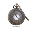 thumbnail image 3 of Vintage Pocket Watch For Men Women Roman Numerals Quartz Black Pocket Watches With Chain, 3 of 8