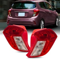 AKKON - Fits 2016-2022 Chevy Spark [Halogen Type] Red Clear Tail Lights Pair Driver   Passenger Replacement 16-22