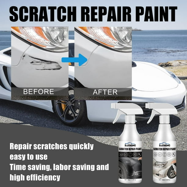Xihbxyly Pasta para Pulir Autos, Compuesto para Eliminar Rayones, Reparación de Pintura, Eliminación de Alquitrán y Pegamento, Retoque de Pintura Casero, Fácil de Usar, 60 Ml, Kit Completo