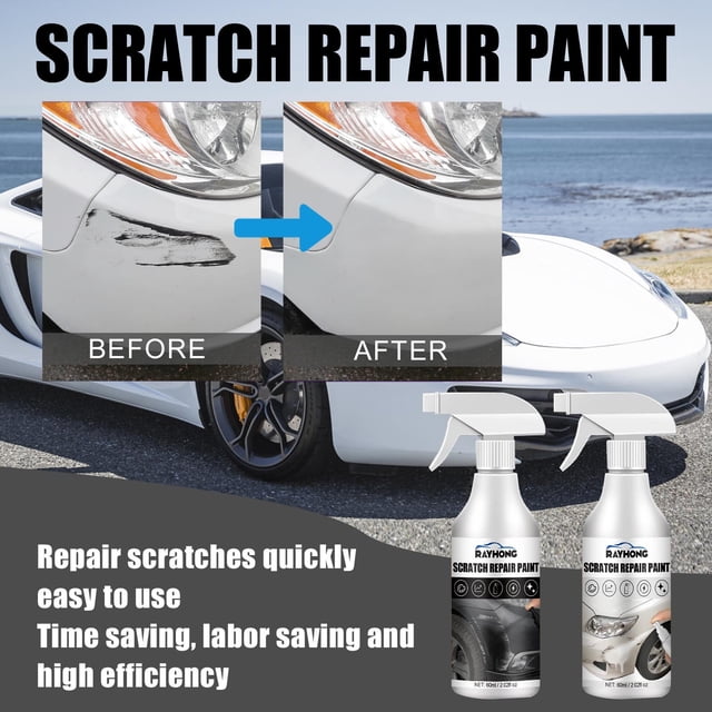 Fiudx Pasta para Pulir Autos, Compuesto para Eliminar Rayones, Reparación de Pintura, Eliminación de Alquitrán y Pegamento, Retoque de Pintura Casero, Fácil de Usar, 60 Ml, Kit Completo