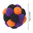 thumbnail image 3 of Interactive Pet Toys, 4Cm Diameter Colorful Pom-Pom Cat Toys - Interactive Handmade Catnip-Free Pet-Safe Balls, Soft Multi-Textured Surface, Bright Contrasting Colors, 6 Unique, 3 of 5