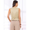 thumbnail image 3 of DARING DIVA Womens Sleeveless Suit Vest V-Neck Button-Down Blazer Waistcoat M Khaki, 3 of 7