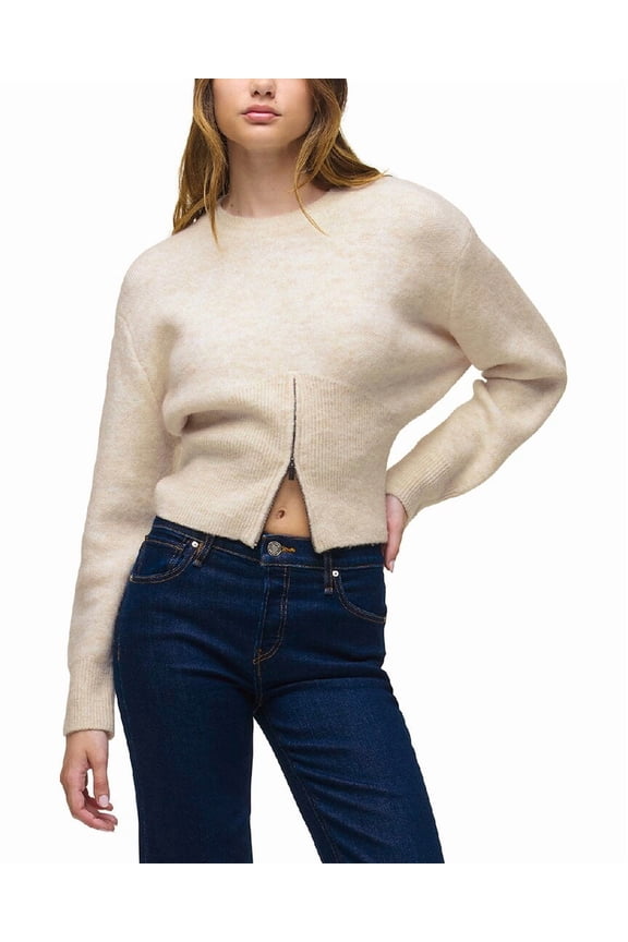 womens Lizbeth Front Zip Wool-Blend Sweater, XL