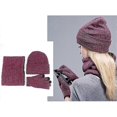 thumbnail image 4 of 3Pcs Winter Knitted Hat Scarf Gloves Set Fleece Lined Warm Beanie Touch Screen Gloves for Women Men Outdoor Cycling Skiing, 4 of 5