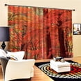 thumbnail image 3 of Cortinas para sala de estar, cortinas sombreadas con estampado de hojas rojas, cortinas para dormitorio (150*166cm), 3 of 8