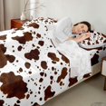 thumbnail image 4 of Manfei Rustic Cow Print Bed Sheets 4-Piece,Rustic Farm Animal Full Size Sheets,Chocolate Brown,1 Flat Sheet,1 Fitted Sheet and 2 Pillowcases, 4 of 6