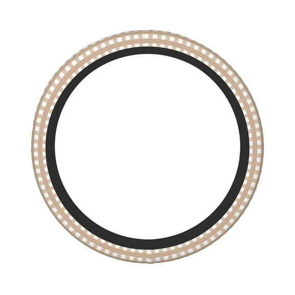 Picia Brown Gingham Car Steering Wheel Cover, Non-Slip, Breathable, Universal 15 inch