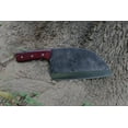 thumbnail image 3 of Serbian® Razor Sharp Cleaver Handforged Carbon Steel Chef Knife 3-layer with Leather Sheath, 3 of 4