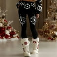 thumbnail image 2 of Outfmvch Christmas Leggings Pattern Leggings for Women Snowflake Leggings Cargo Pants High Waisted Leggings for Women Sweater Pants Women's Pants Black L, 2 of 4