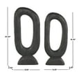 thumbnail image 3 of 20", 18"H Black Mango Wood Cutout Oval Abstract Sculpture, by DecMode (2 Count), 3 of 9