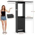 thumbnail image 7 of Homieasy 14.8'' - 48'' W Closet System with Drawers and Hanging Rods(Cut to Fit), Black, 7 of 7