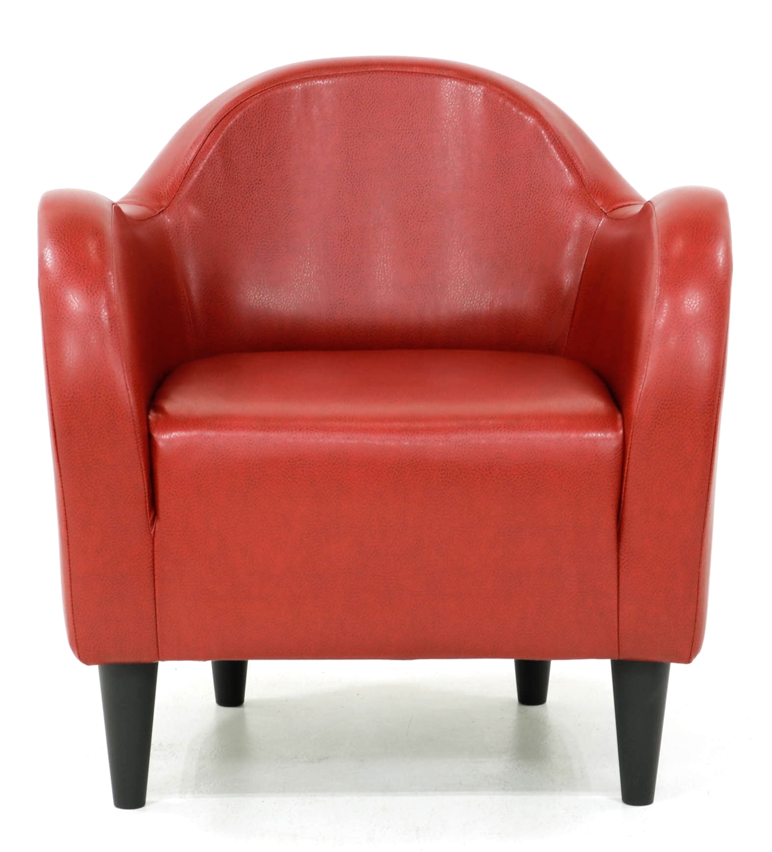 Fox Hill Trading Max Barrell Chair, Red Faux Leather