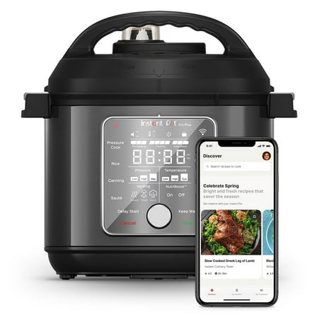 Instant Pot 6QT Pro Plus 10-in-1 Multi-CookerPressure Cooker, Slow Cooker, Rice Cooker, Steamer, Sauté Pan, Yogurt Maker, Warmer, Canning Pot, Sous Vide, Includes App with Over 800 Recipes, 6 Quart