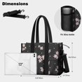 thumbnail image 5 of Teacher Tote Bag,Pioneer Flower Floral Print Pattern Teacher Utility Tote Bag,Large Work Tote Bags for Women with Multiple Pockets,Top Zipper Closure,13.8x10.6x6.7 Inch, 5 of 5