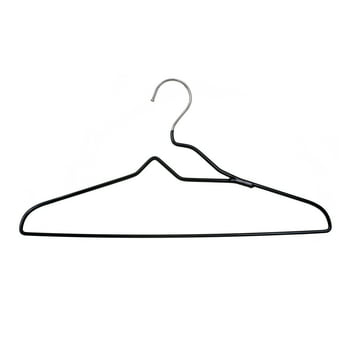 Better Homes & Gardens Non-Slip Clothes Hangers, 10 Pack, Black, Rubberized Chrome