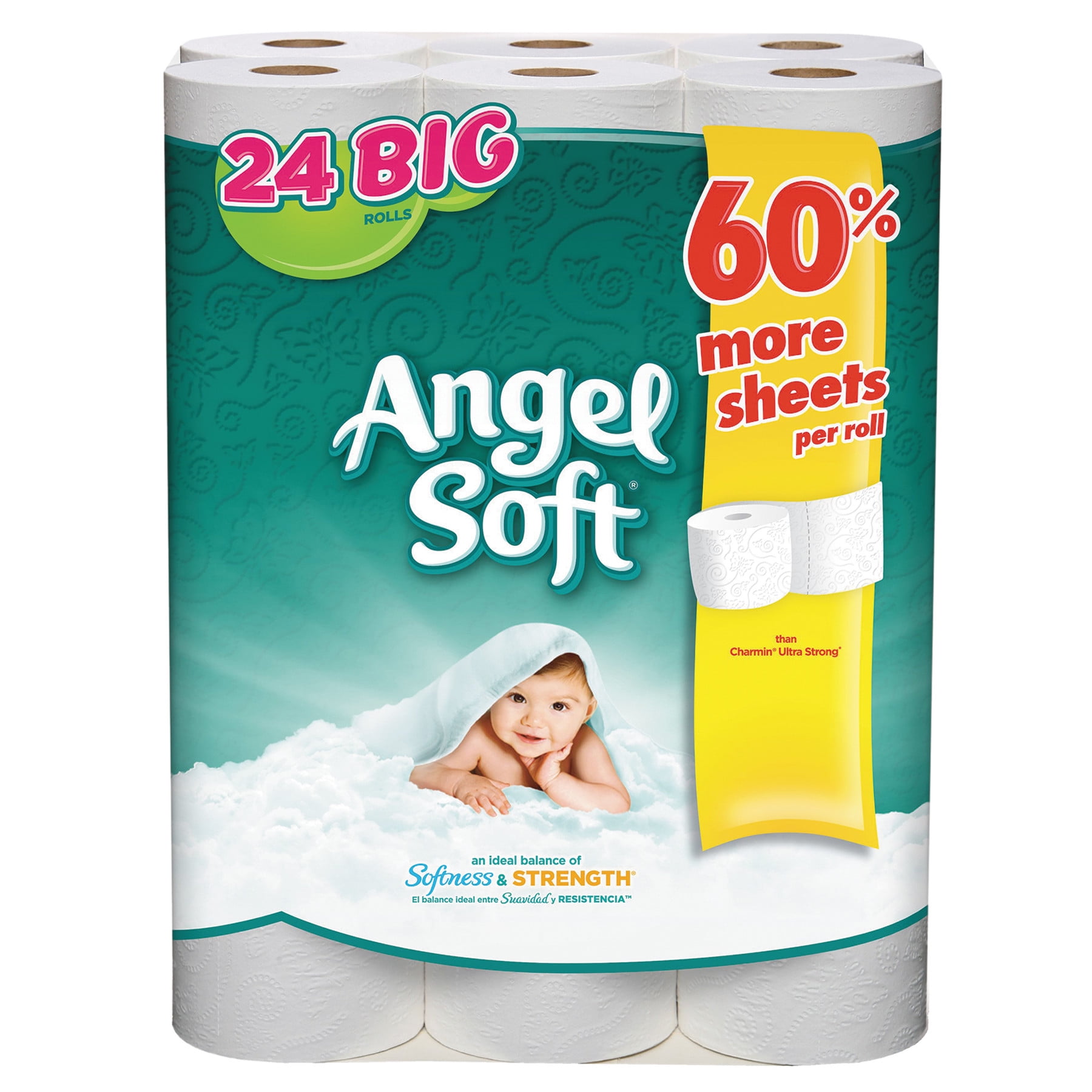 Angel Soft Premium Toilet Paper, 2-Ply, 198 SHeets Roll, 24 Pack by Georgia Pacific